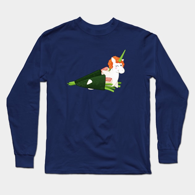 Crabmeat Handroll Sushicorn Long Sleeve T-Shirt by LittleWhiteOwl